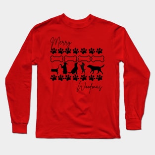 Merry Woofmas Ugly Christmas Sweater Pattern Long Sleeve T-Shirt